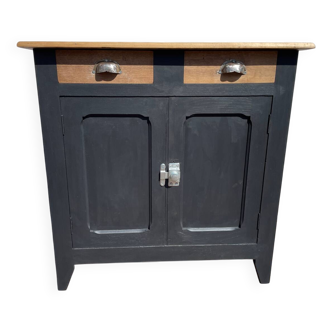 Parisian sideboard in black raw wood