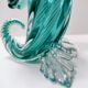 Teal Murano Glass Cornucopia Vase by Archimede Seguso, Italy