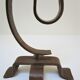 Brutalist candle holder wrought iron beaten patinated H. 37 cm