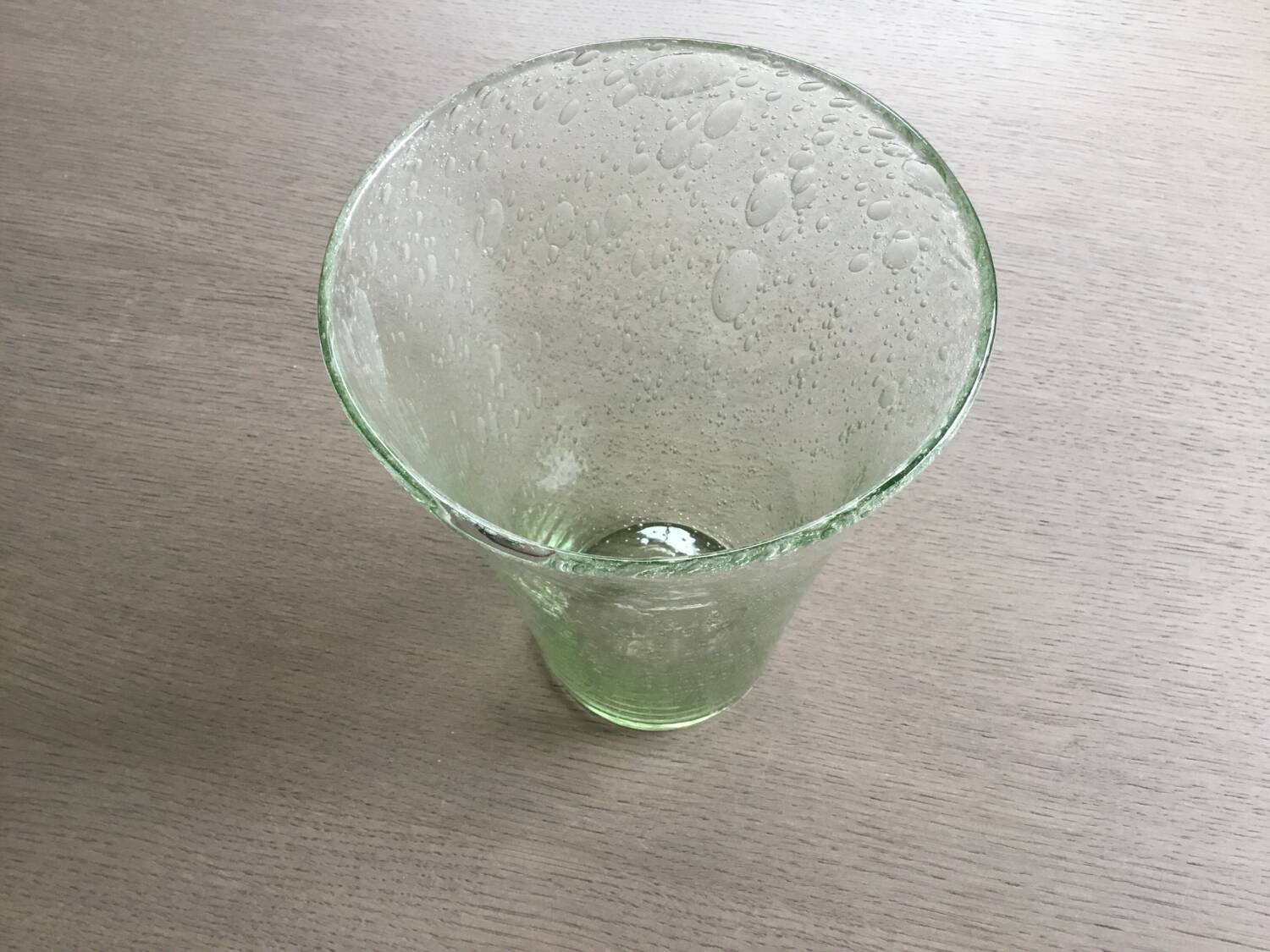 Handcrafted bubbled glass vase