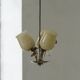 Mid-century glass and brass chandelier, model 501-3 by Stockmann, Finland, 1940s.