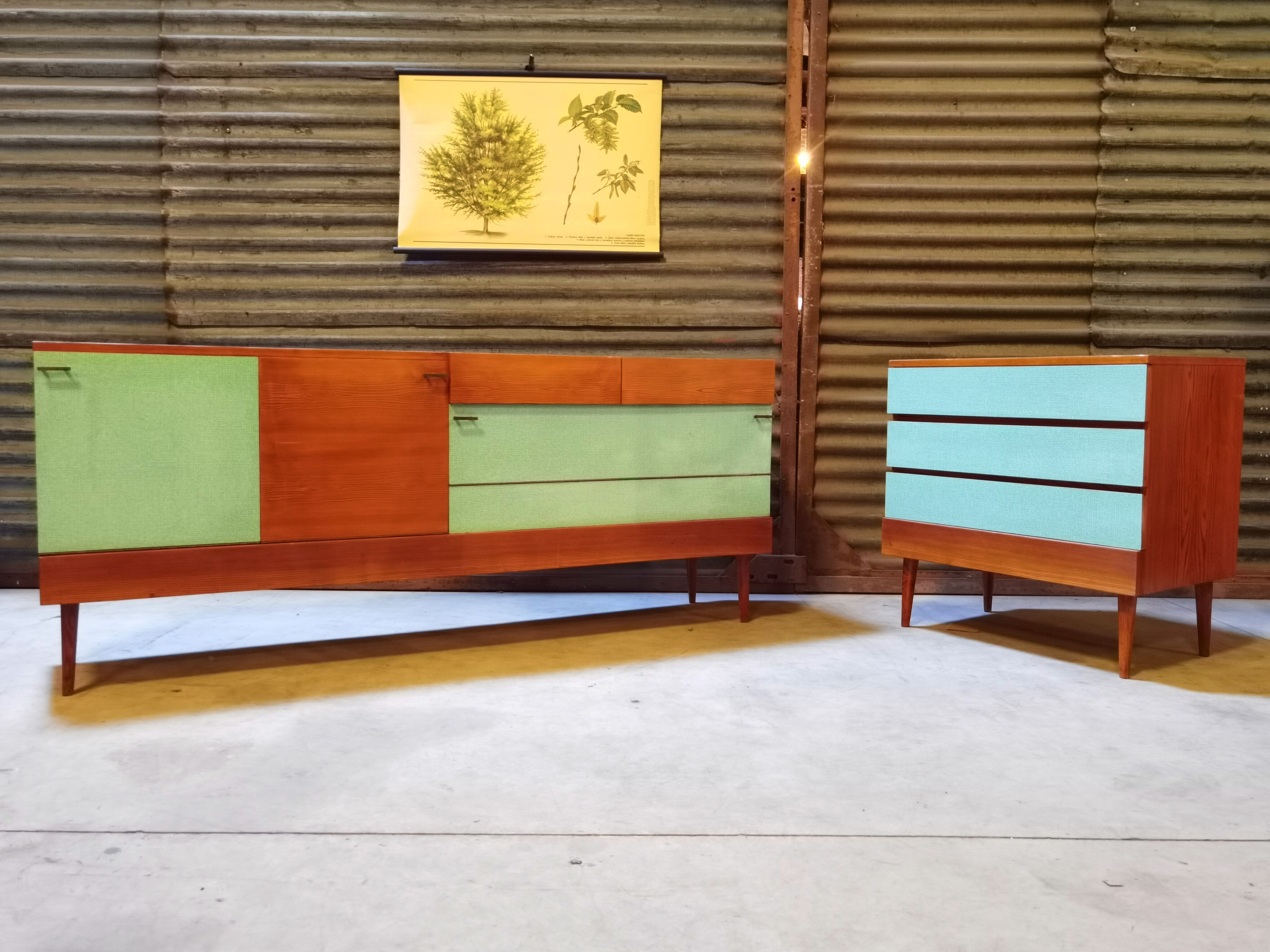 Czech wood and formica sideboard