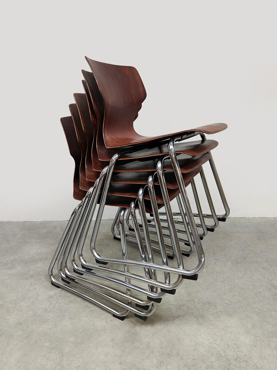 Vintage design Pagholz stacking chairs Flötotto