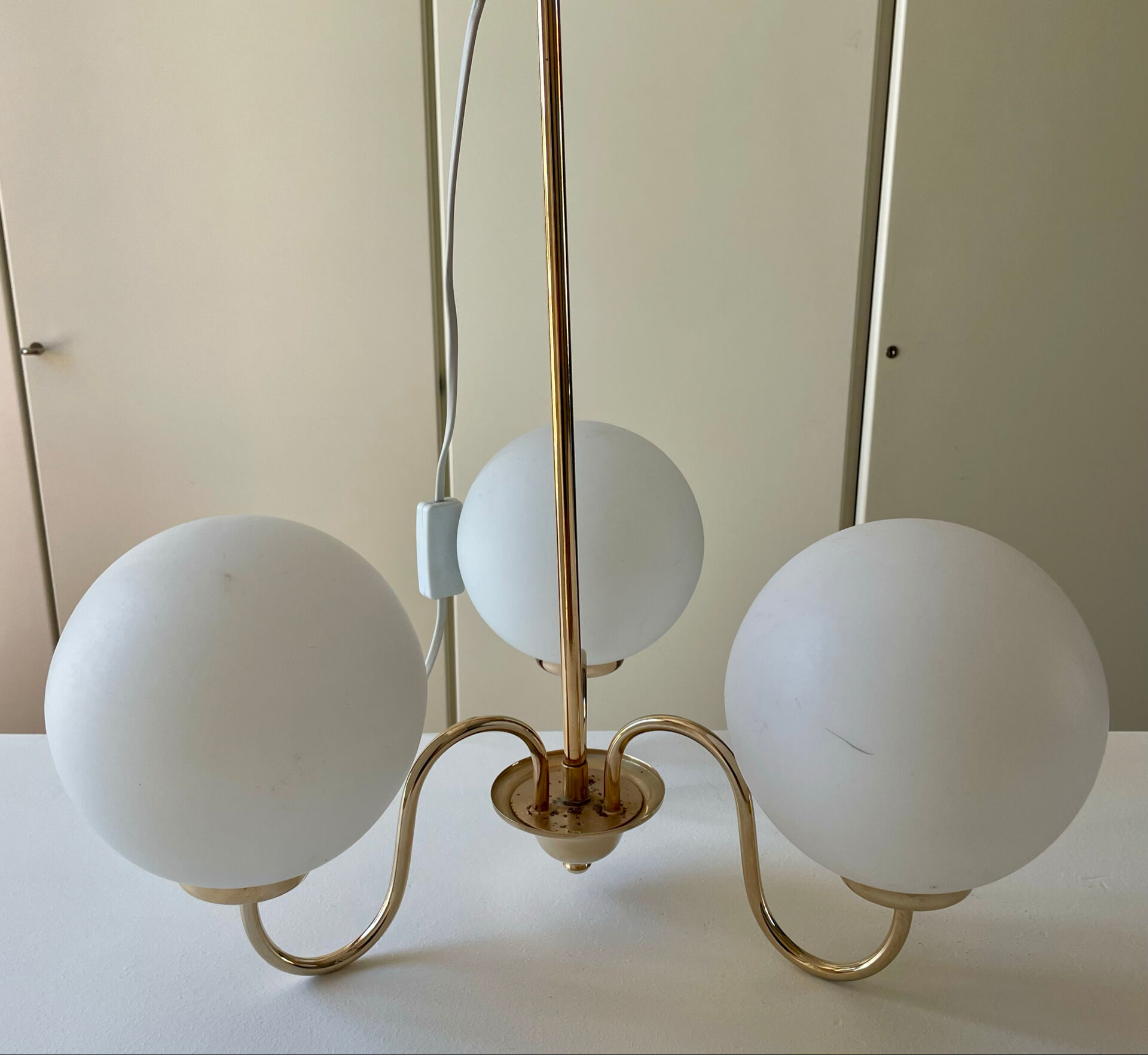 Lustre laiton opaline vintage