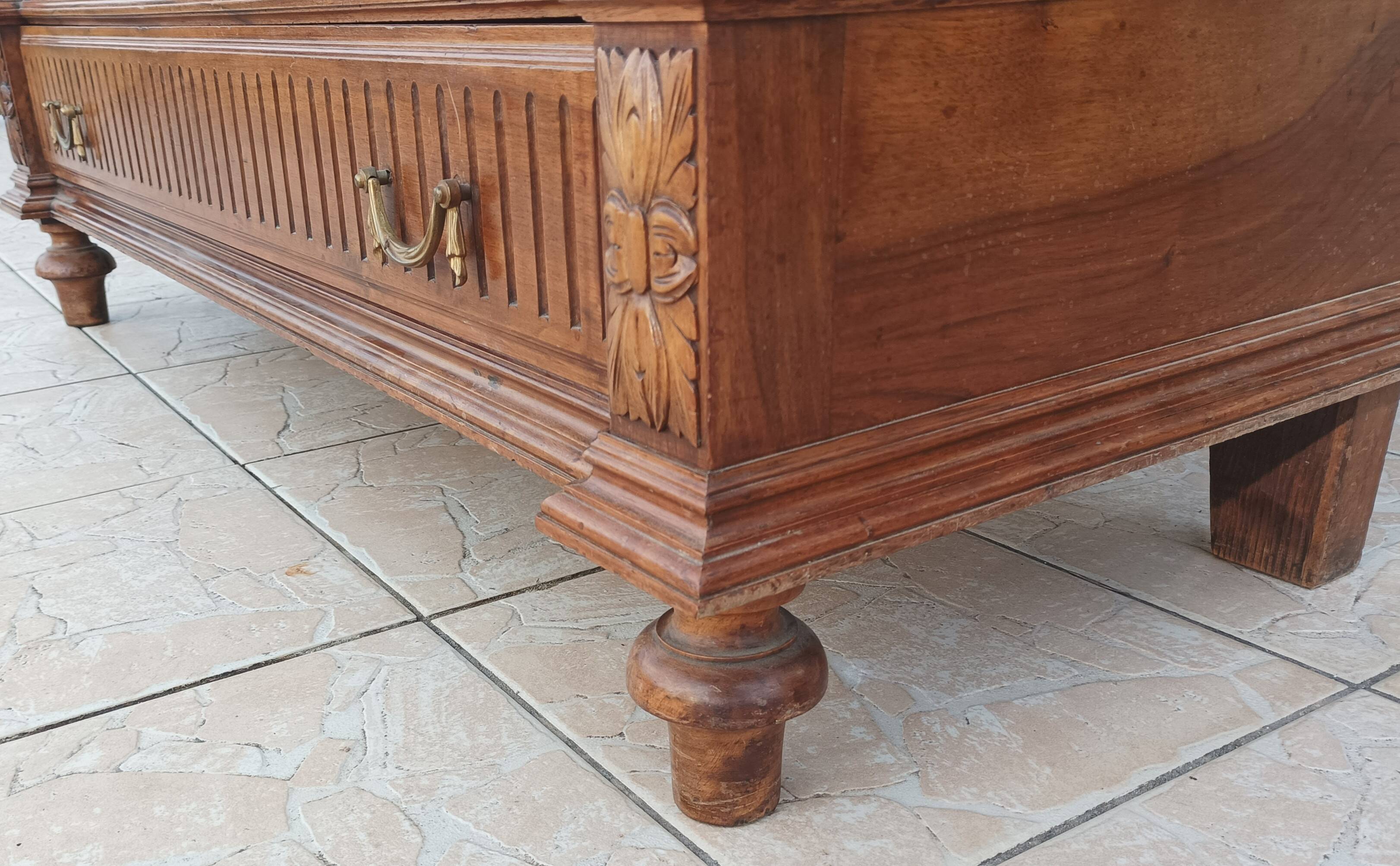 Louis XVI two-door walnut wardrobe