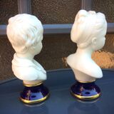 Children's busts in biscuit