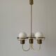 Suspended lamp with 3 glass balls and brass frame, Germany, 1960s