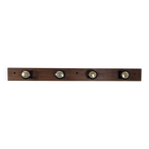 Large vintage wall coat rack with 4 hooks made of exotic wood and Bakelite.