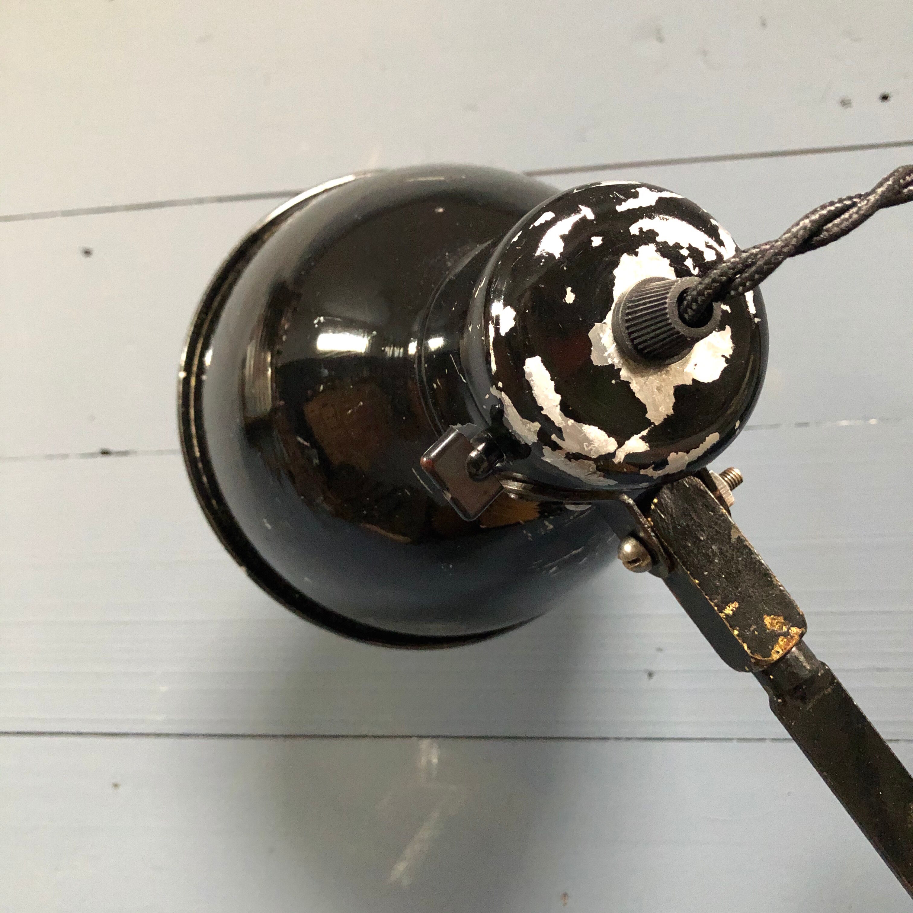 XL black scissor lamp from PeHaWe Leuchten Dresden, German 1940s