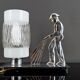 Rare Art Deco "Fire Soldier" Chromed Bronze Lamp, Poland, 1950-60