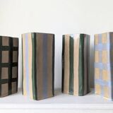 Check, Stripe & Gingham Large Square Vases - Green
