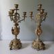 Pair of bronze candlesticks in Louis XVI style – 4 lights – 38 cm