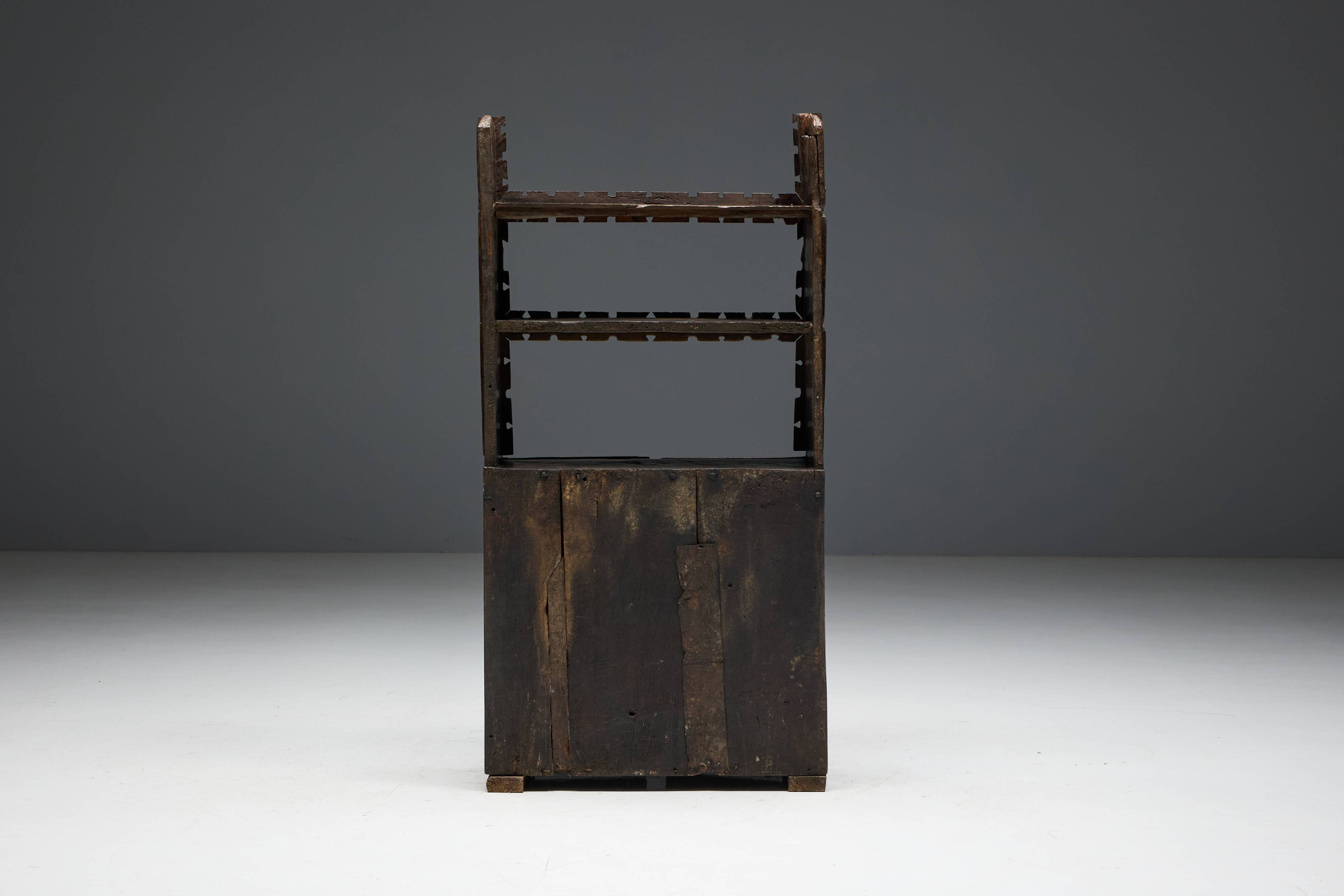 Antique Art Populaire Cabinet, France, 19th Century