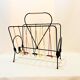 Vintage scoubidou vinyl magazine rack metal 50s 60s multicolor 1960