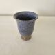 Blue ceramic vase signed (Signature to be identified) Height 12cm