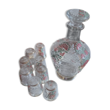 Murano style liquor service, 8 glasses