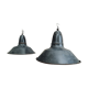 2 lampes émaillées d’usine bleu noir