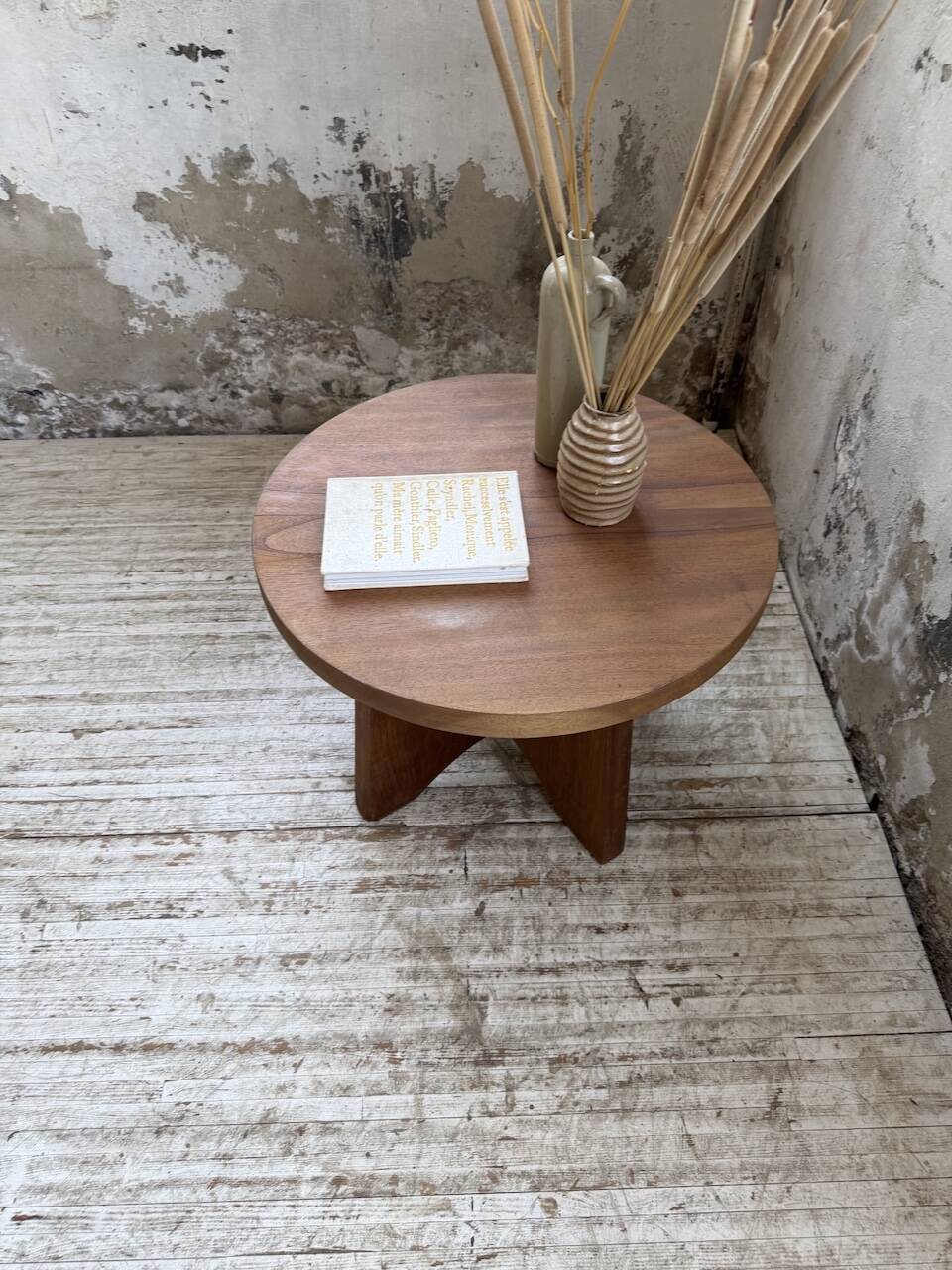 Constructivist gueridon 1950 mahogany