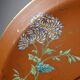 Large old clay/terracotta dish with Japanese Art Nouveau enamel