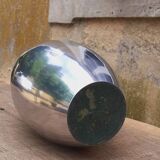 Polished cast aluminum vase, 1960s