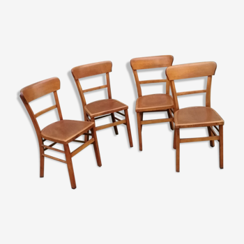 Set de 4 chaises bistrot dossier large