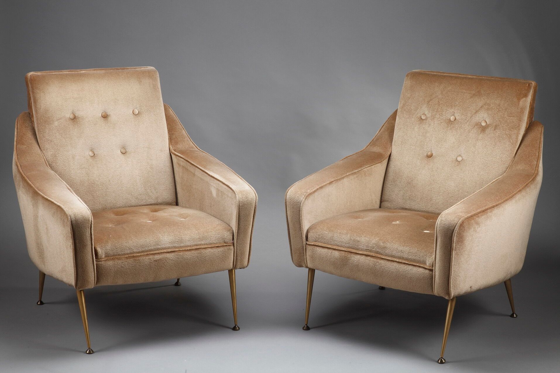 Pair of velvet chairs from the 50s
