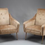 Pair of velvet chairs from the 50s