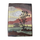70's Tapestry Landscape Tree Silhouette