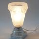 Art Deco glass lamp with white marble base
