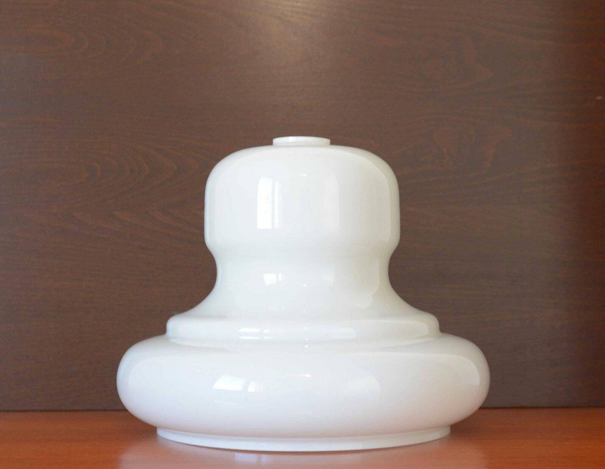 Vintage White Glass Pendant Shade, Large Glossy Glass Lampshade, 1970s–80s Yugoslavia, Diy Lighting