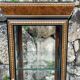 Pair of display cases in magnifying glass and black & gold lacquer, 20th century period