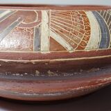 Vintage pre-Columbian style handcrafted ceramic decorative bowl