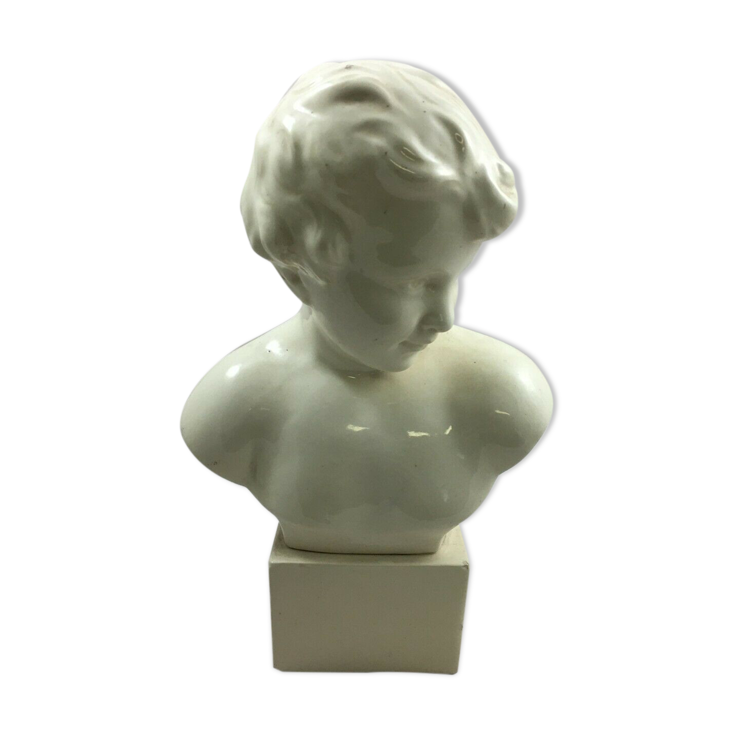 French vintage ceramic child bust Labrec Orleans