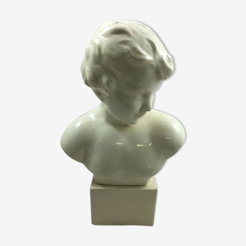 Buste d'enfant vintage français en céramique Labrec Orléans