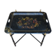 Painted iron tray and folding coffee table foot