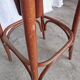 Mid-Century Thonet Style Bar Stools: Red Faux Leather Seat, Set of 2