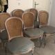 Lot de 6 chaises style Louis XVI avec cannage