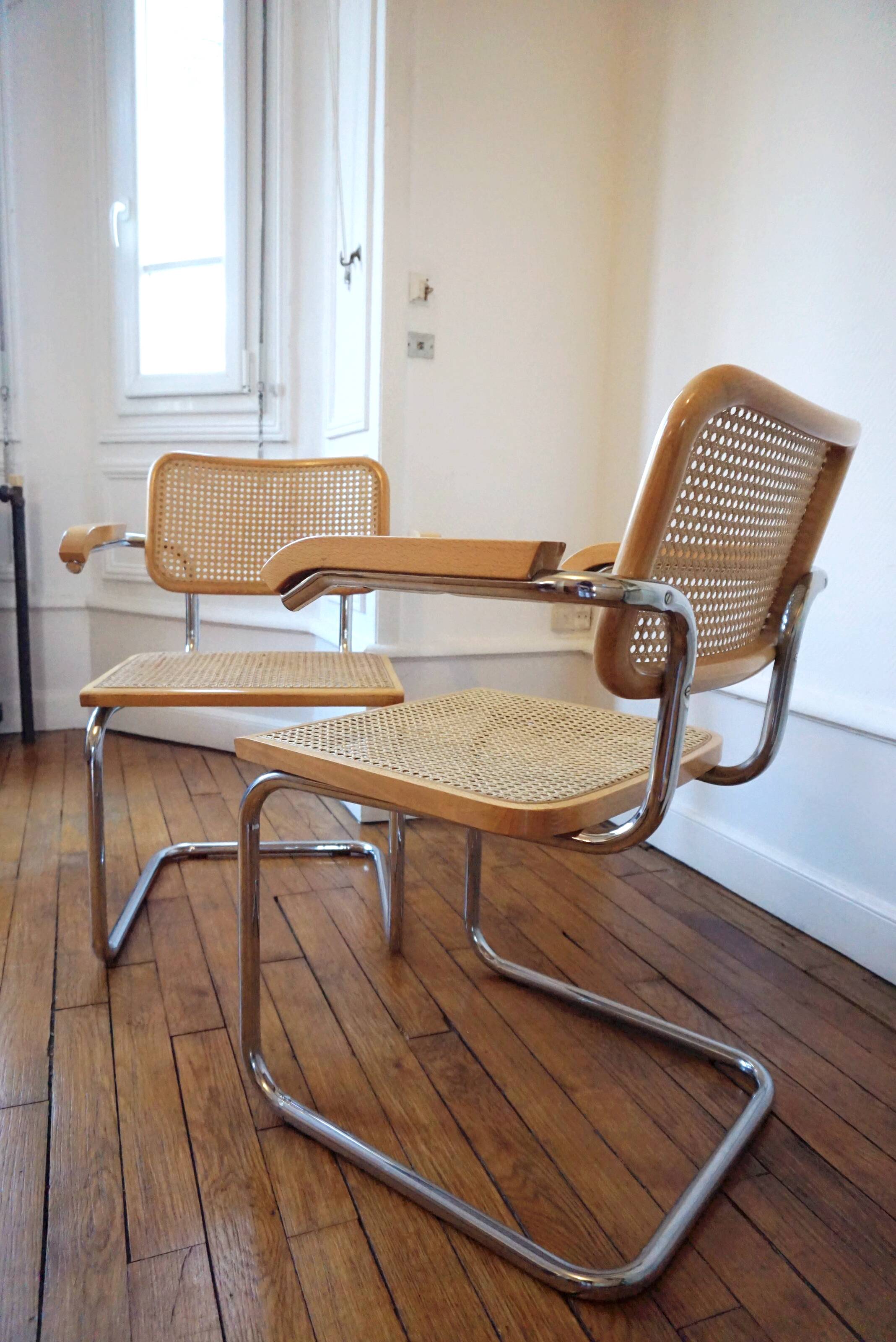 Pair of cesca B64 armchairs by Marcel Breuer
