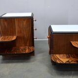 1935s pair of art deco bedside tables, Czechoslovakia