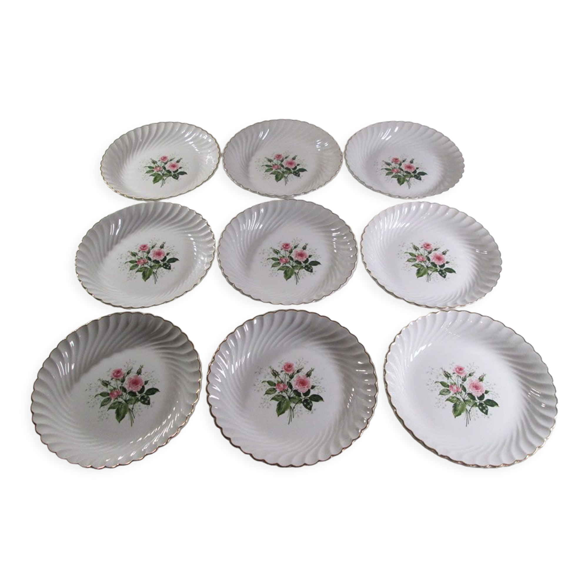 9 KG Lunéville earthenware plates