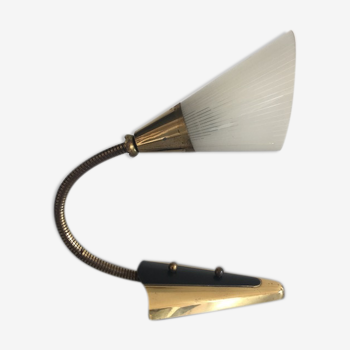 1950 brass and Opaline wall lights