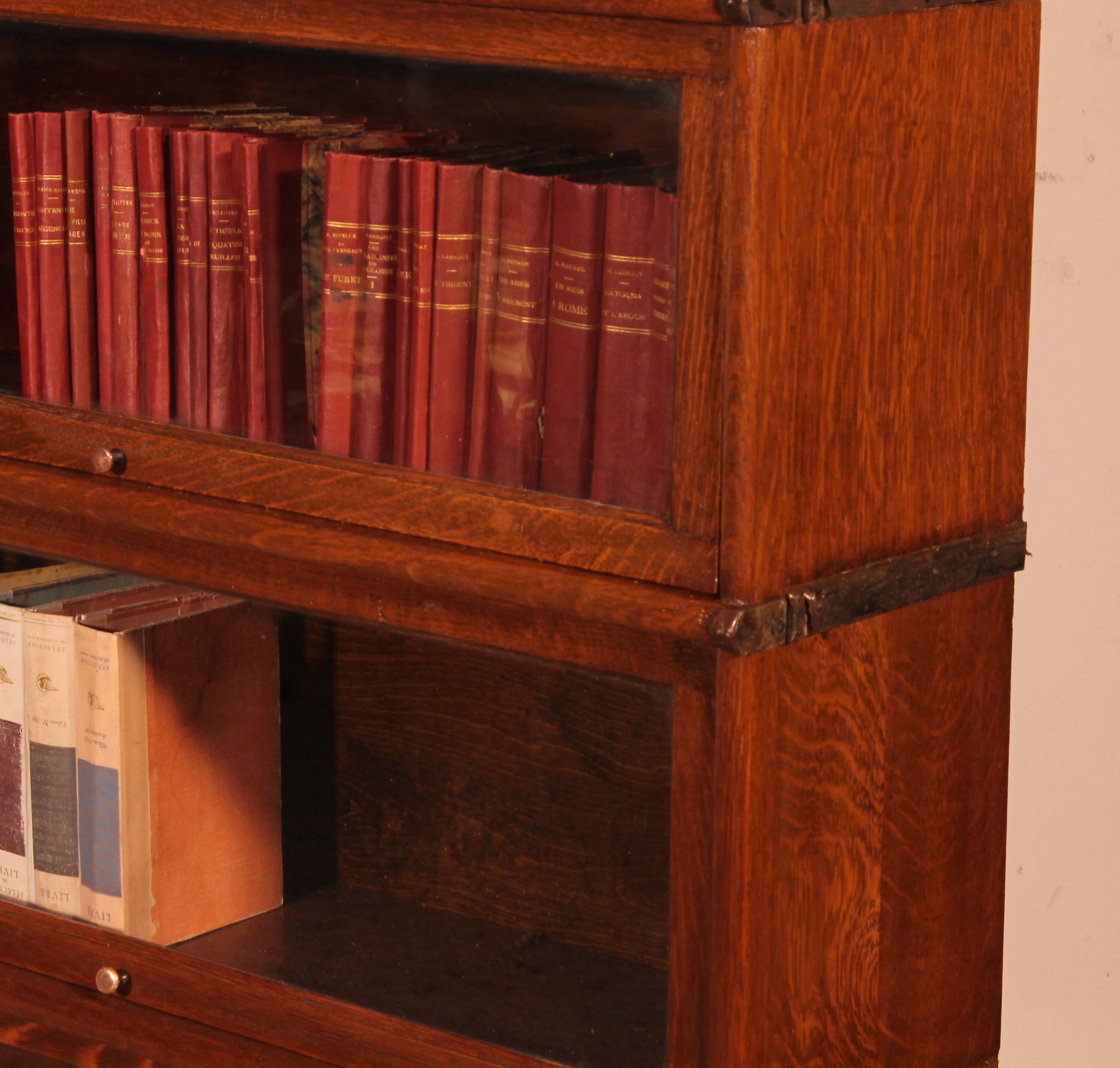 Bibliothèque Globe Wernicke en chêne de 5 éléments avec un tiroir