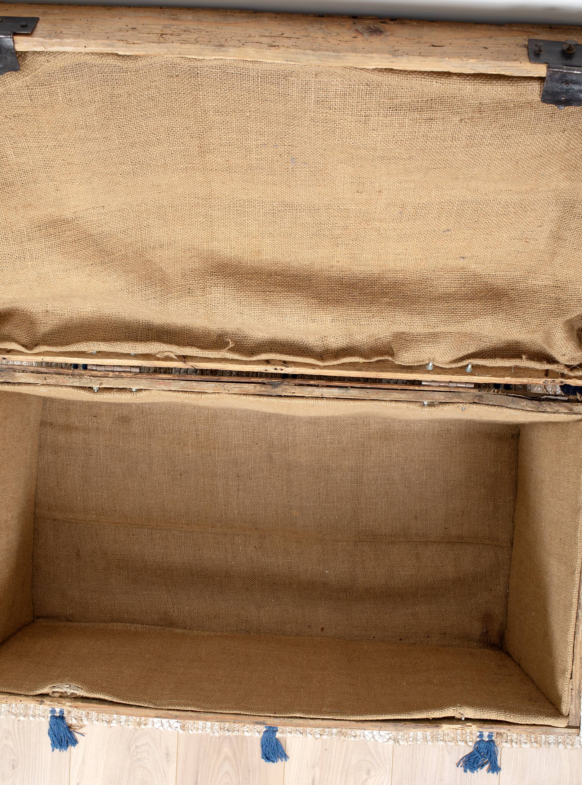 Large old trunk, wood and steel