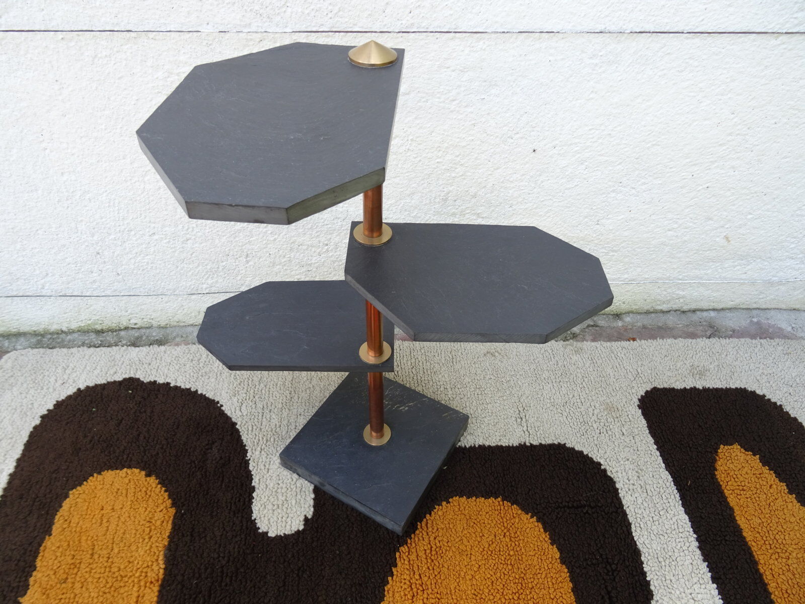 Slate, copper and brass harness