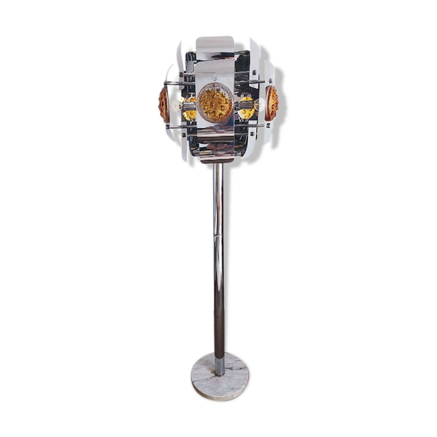 Floor lamp with Murano glass and marble base by  Toni Zuccheri for Mazzega, 1977
