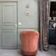 Pale pink velvet toad chair