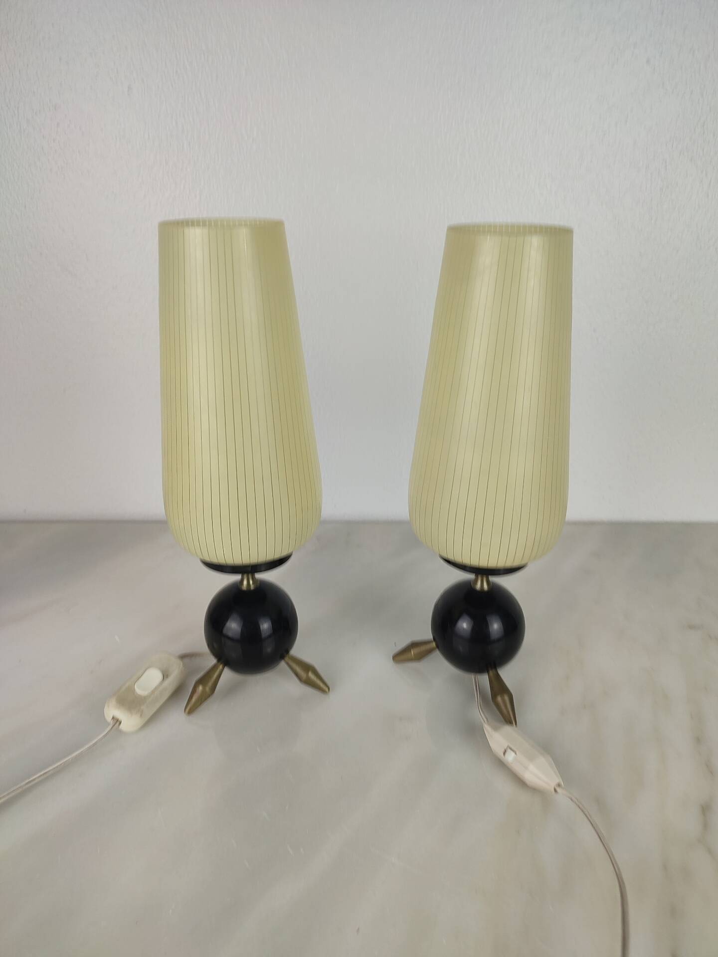 Paire de lampes de table vintage "Tripode" – Style Mid- Space age