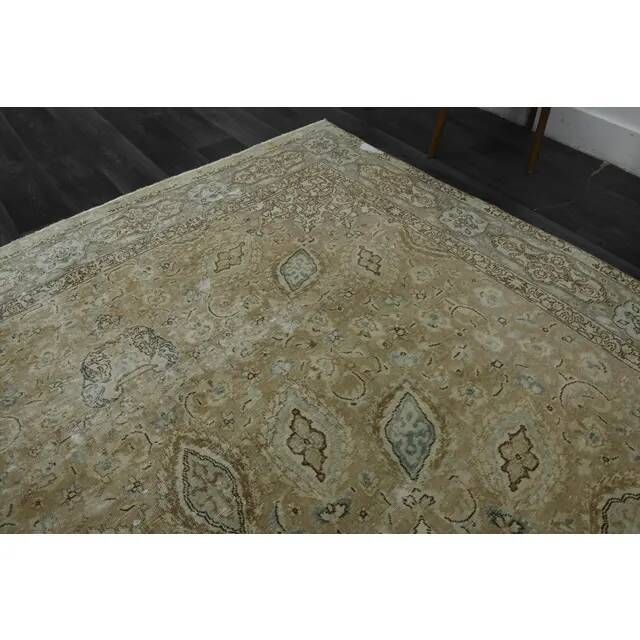 1970s Vintage Persian Handknotted Wool Brown Oversize Area Rug 288x385