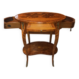 Marquetry Pedestal Table MIA Charles Topino