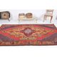 1970s Vintage Turkish Hand-Knotted Wool Cotton Red Runner Rug 145x278